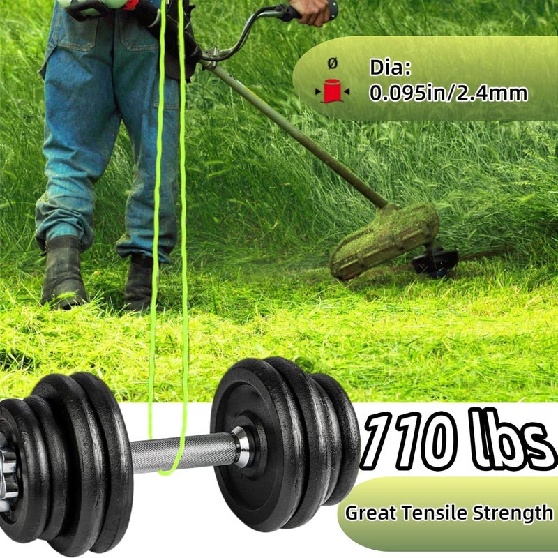 Quintillus 5-Pack 095 Trimmer Line Heavy Duty, Professional Twisted Weed Wacker String for Gas and Electric Grass Trimmer and Brushcutters, Pre-Cut Dual Color 3-section Fast-positioning Twisted Trimmer Line 14FT - Image 3